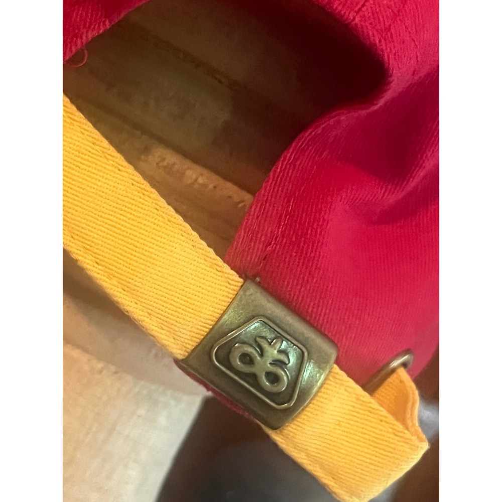 Pioneer A DuPont Company Red Cotton Adjustable Baseball Cap Hat Yellow Trim Logo - Picture 5 of 9